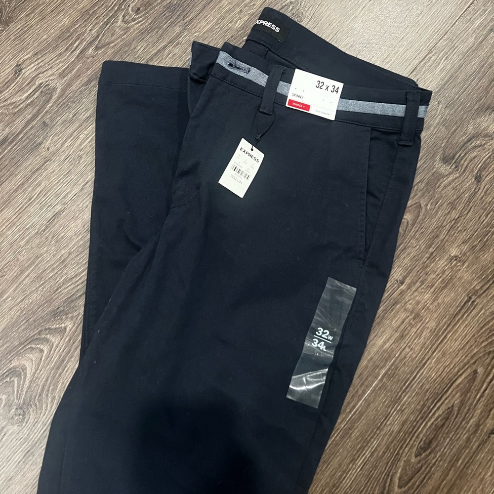 Express hyper stretch navy blue chinos